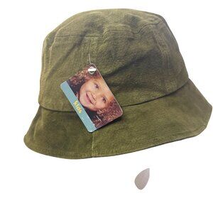 Wilsons Leather Kids Bucket Hat Genuine Leather Olive Green Large